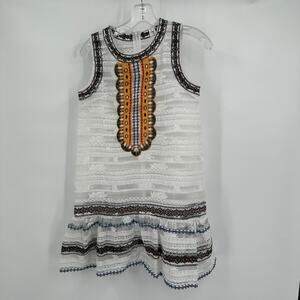 Chic Wish Womens Mini Dress Size‎ S Lace Embroidered Sheer Sleeveless Festival